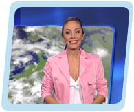 A pregnant Jeannette Eggenschwiler presenting the weather forecast (c) Tele-Zueri