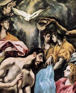 le baptème du Christ, par le Greco (détail)