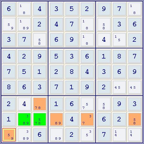 El Sofista: Sudoku avanzado — El método de la exclusión por par alineado