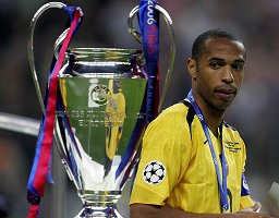 Thierry Henry gazes at the Cup...maybe next season