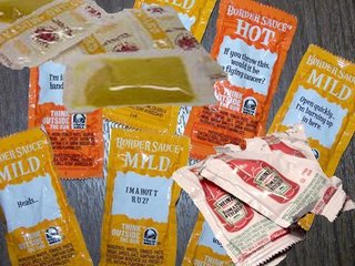 leftover condiment packets