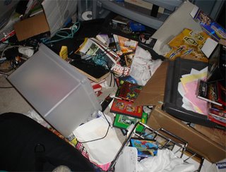 Trashed dorm room