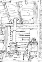 Drawing of shack kitchen 