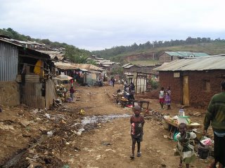 Entering the Kibera Slum.