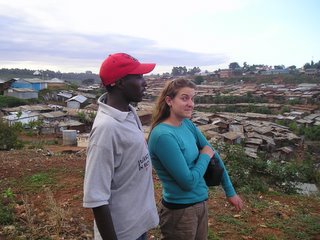 Nick and Disa overlook the Kibera valley.