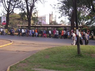 Orange protesters march through Nairobi.