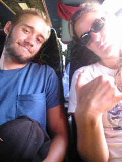 Mike and Disa on the bus to Nairobi.