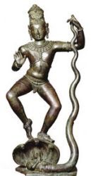 Krishna dancing on Kaliya (10th - 11th century)