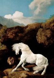 George Stubbs - A Horse Frightened by a Lion (1770) detail