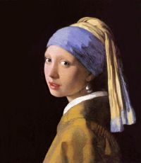 Vermeer - Girl with a Pearl Earring (1665) Coxsoft enhanced graphic