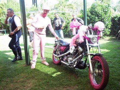 Grasshopper and his PINK Harley!!