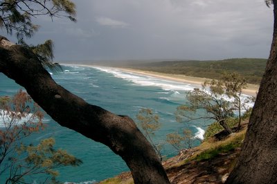 View looking south from the walking track around Point Lookout on the ocean side of Straddie