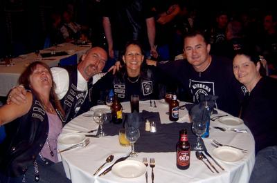 Skids, Slayer, Tiki, Koff and Kat at dinner on Saturday night