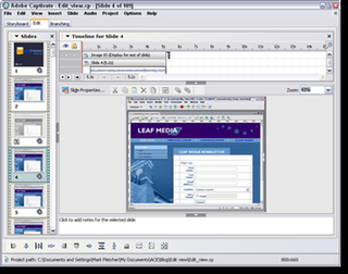 Adobe Captivate 2, Edit view