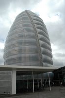 The distinctive rocket tower at the National Space Centre