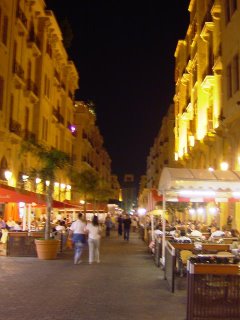 Rue du Parlement Beyrouth la nuit