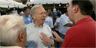 Mark Leibovich, NYT: Sen. Joseph Lieberman campaigning Friday in Waterbury, Connecticut, spoke with Frank Travisano, who said he would not vote for him