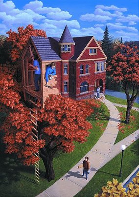 Rob Gonsalves, Tree House in Autumn