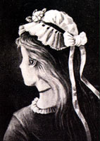 Young Woman / Old Woman, German Postcard, 1880