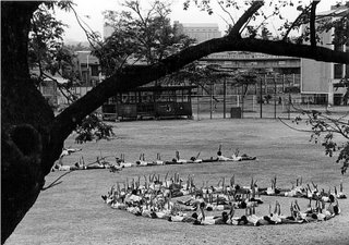 Natural frames; Rizal High School Field Demo 1996 practice; photo by Atty. Galacio