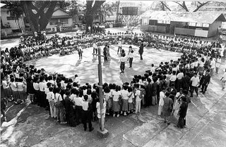 Establishing shot; Rizal High School, Batibot area,  1992; photo by Atty. Galacio