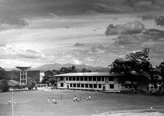 Conveying depth through foreground elements and difference in intensity of tones; Rizal High School 1995; photo by Atty. Galacio