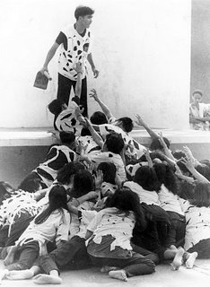 Decisive moment; vertical format; Rizal High School 1995; photo by Atty. Galacio