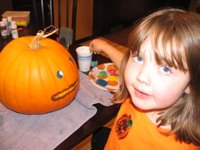 carving a pumpkin