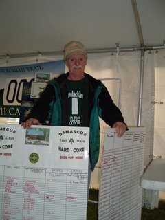 Bob Peoples with his hardcore signup boards