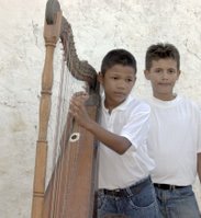 José Jacinto Ramos with harp