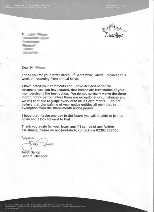 david lloyd gym contract three months notice unfair to members blog gym membership cancellation letter