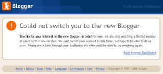 Switch message from blogger
