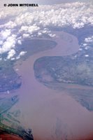 Aerial view of the Rio Orinoco, a tributary of the Amazon River, Venezuela. © John Mitchell 2006