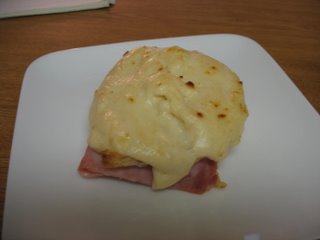 Croque Monsieur - Toasted bread with ham, cheese, bechamel