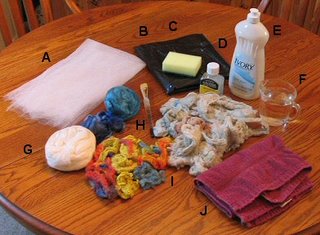 The supplies needed to fuse silk fibers.