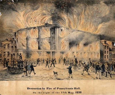 Pennsylvania Hall burning 1838