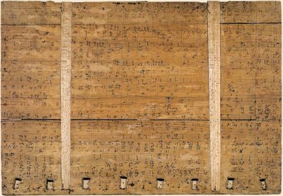 keyboard tablature on wood