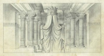 Pencil sketch of King Solomon’s council chamber