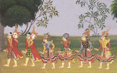 procession dancers detail