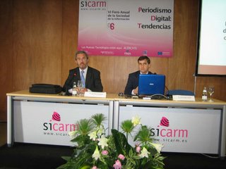 José María Esteban y Juan Diego Sastre durante su ponencia en el SICARM