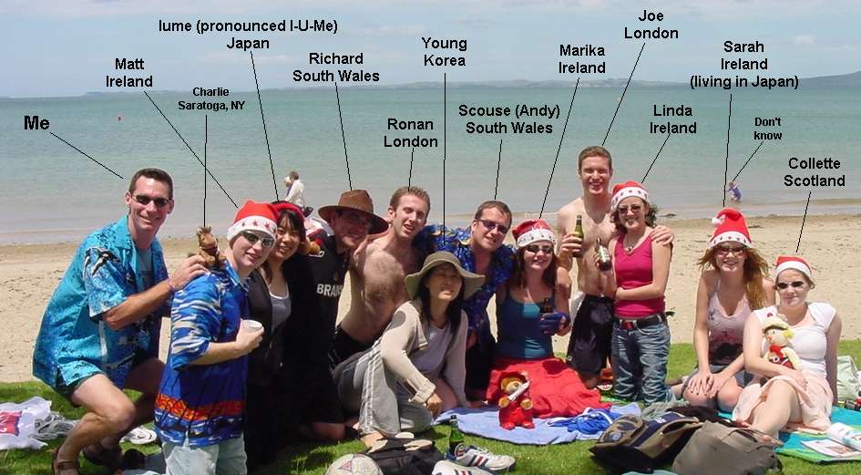 Andrew's Road to New Zealand: Christmas Day - BBQ on the beach