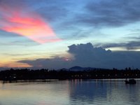 Sunset overlooking the river in Kuala Terengganu, Malaysia