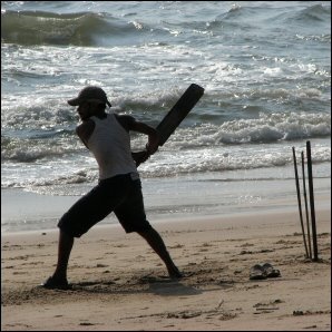 Krikettiä Goan rannalla 
