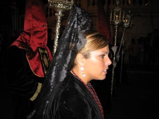a beautiful girl wearing her Mantilla in Malaga.  Easter 2006