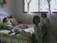 Girls chilling out in Bibik Sri's room