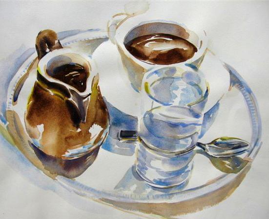 Painting Glass breakfasts: with  watercolor paris glass On painting