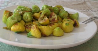 Simple Baby Pattypan Squash with Squash Blossoms