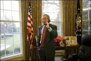 President Bush in the Oval Office
