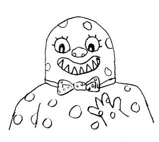 Mr Blobby with a single row of razor sharp teeth