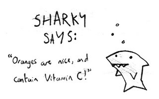 SHARKY SAYS: 'Oranges are nice, and contain Vitamin C!'